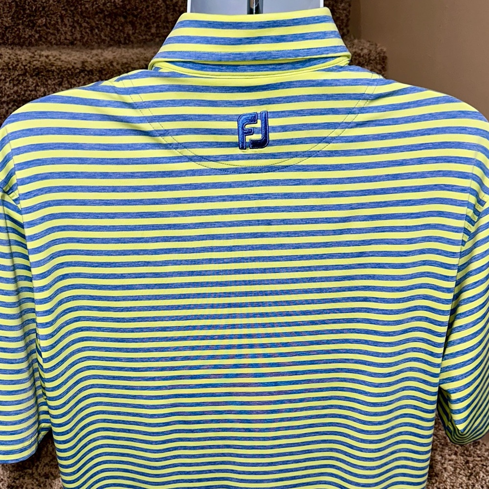 Bright men’s *FootJoy FJ* striped wicking casual golf ⛳️ polo shirt - L - nice!